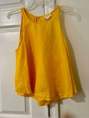Maeve Bright Yellow Linen Tank Top